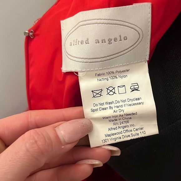 Alfred Angelo, Red Beaded Maxi Prom Dress - Picture 14 of 16